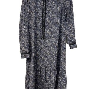 Women’s Elegant Blue Patterned Midi Dress L